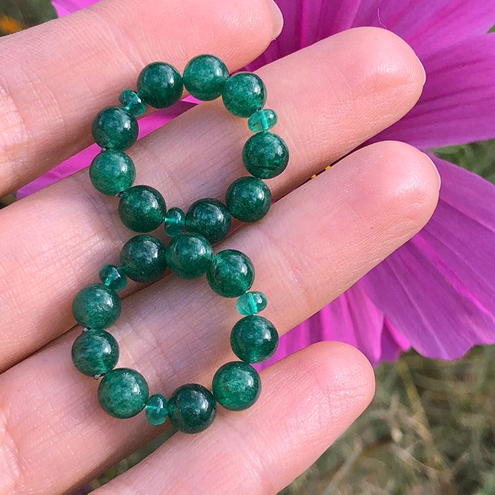 Dark Green Emerine Gem Energy Ring