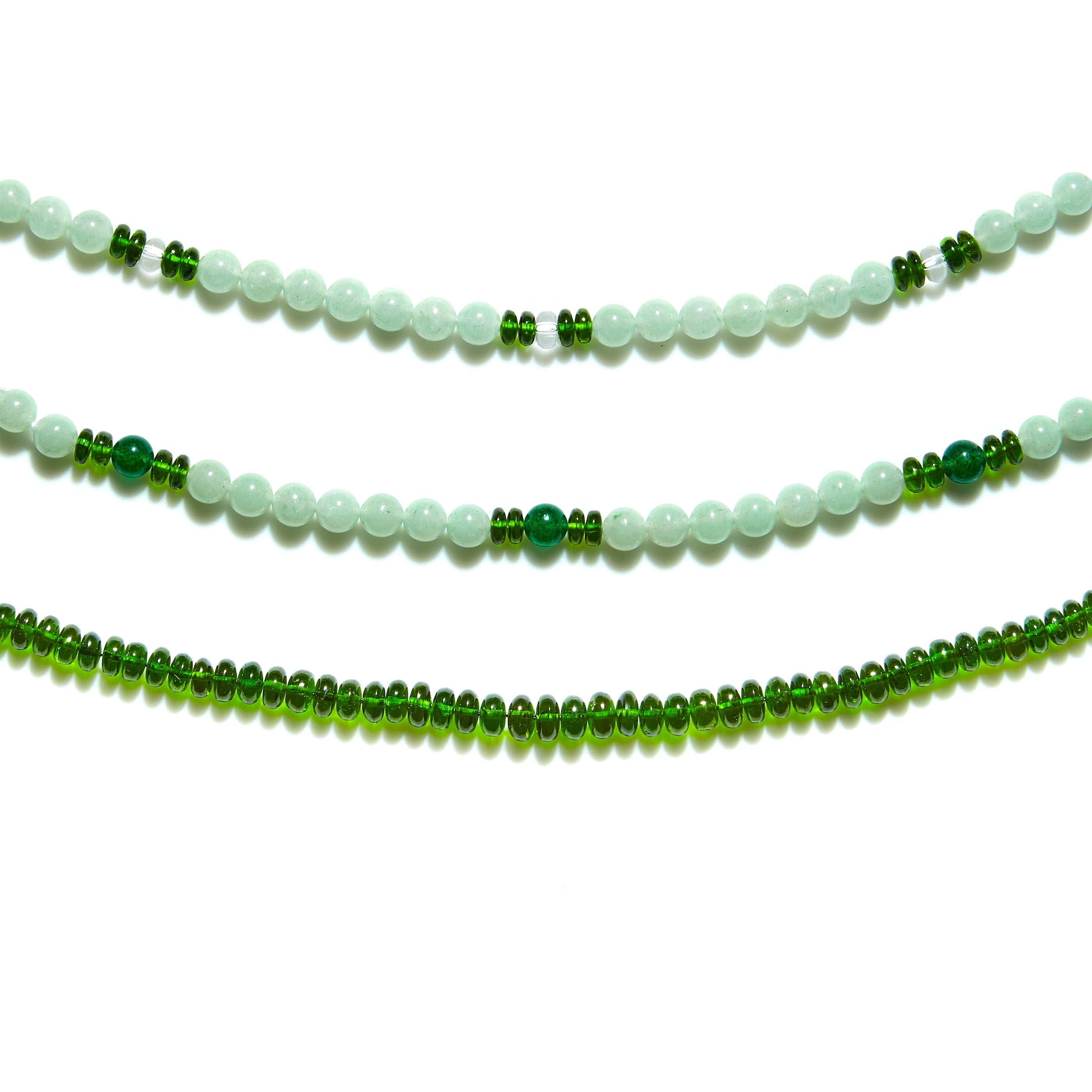 Three crystal healing necklaces with Chrome Diopside 
