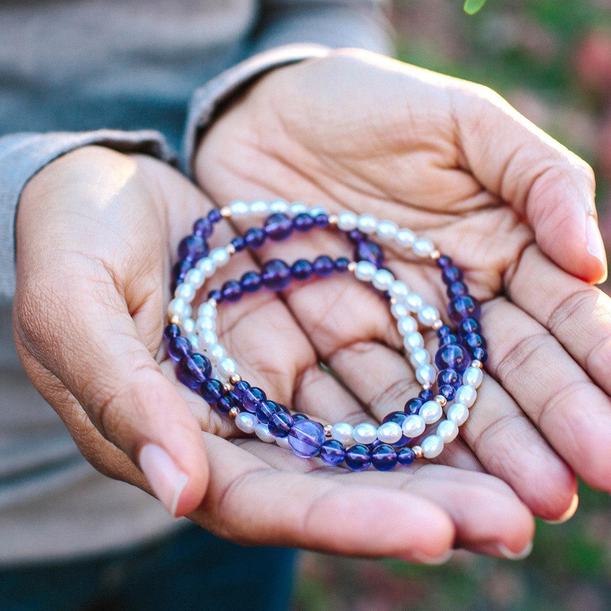 Crystal healing Purple Ray necklace known for helping you overcome old patterns, habits, or attachments