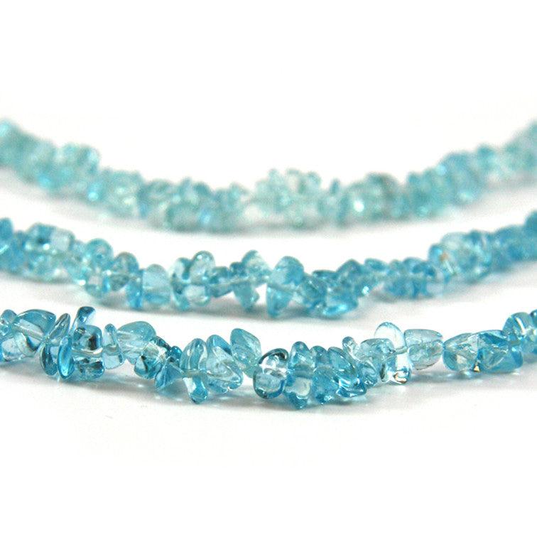 Three crystal healing Aquamarine necklaces known for heightening your awareness of truth