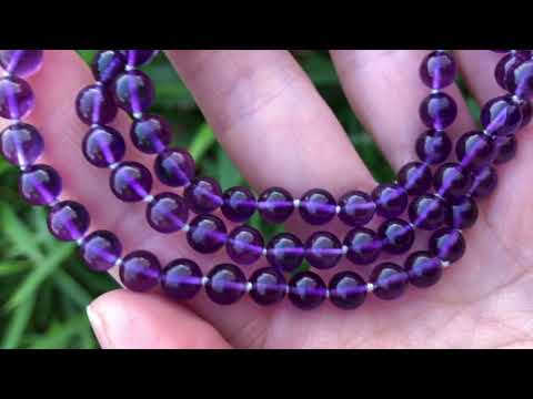Amethyst therapeutic gemstone necklace