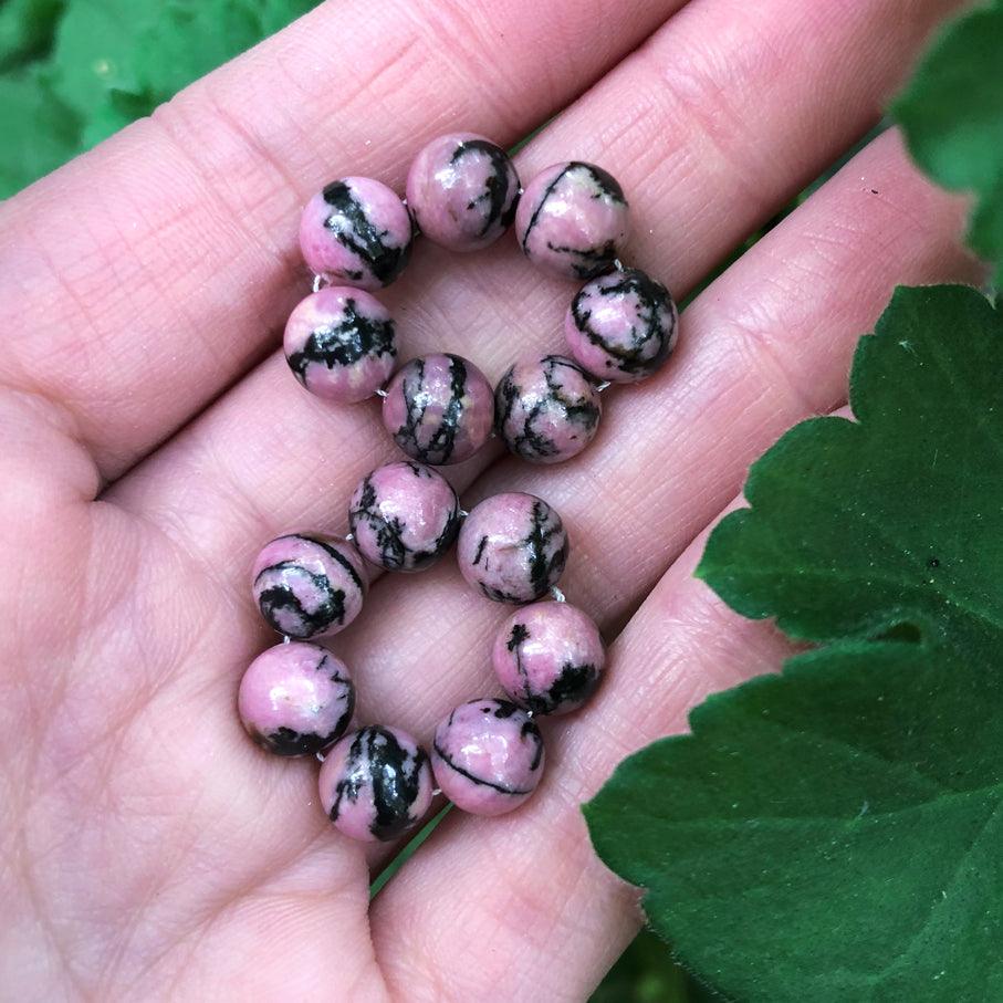Rhodonite (Pink and Black) Gem Energy Rings - Gemisphere