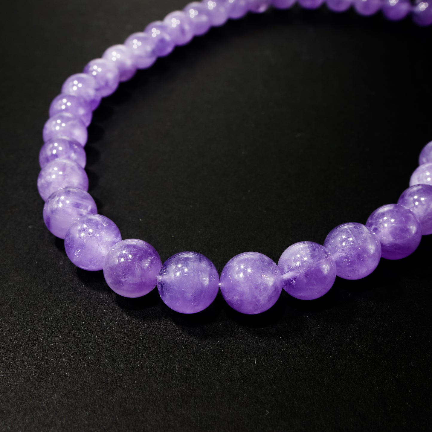 Crystal healing Lavender necklace known for helping align body, mind and spirit