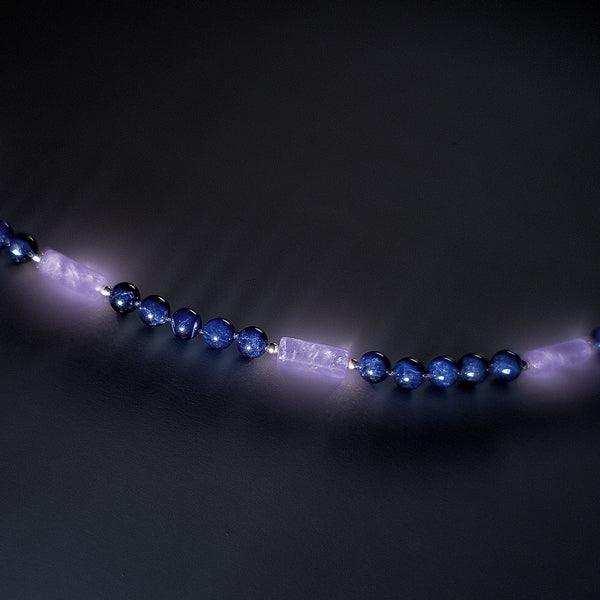 Crystal healing Lavender Light gemstone necklace known for giving joy, wisdom, and inner guidance