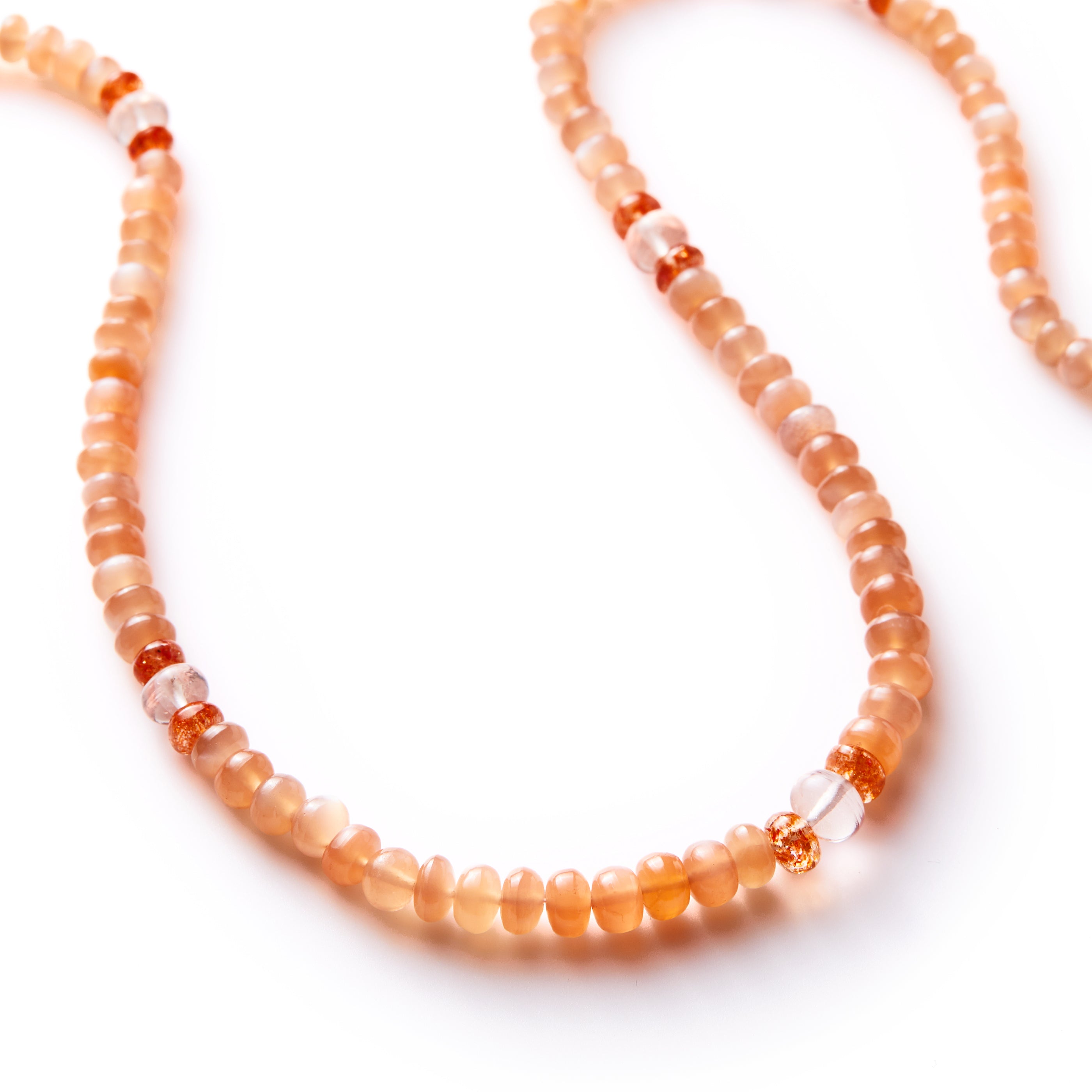 Crystal healing Sun Peach gemstone necklace known for radiating warmth, compassion, and peace