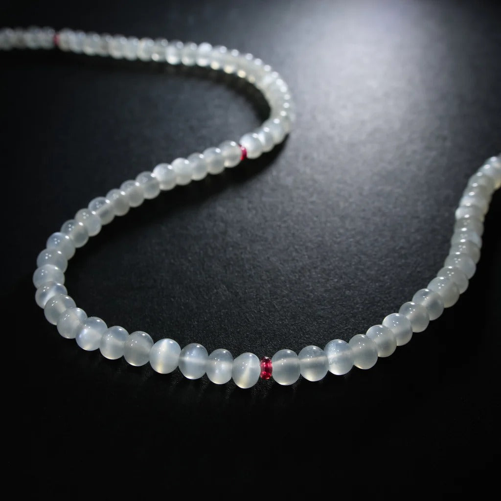 Ruby Moon gemstone necklace known for building muscle strength 