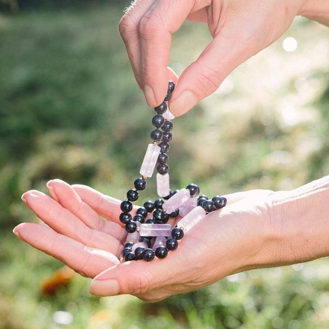 Crystal healing Lavender Light gemstone necklace known for giving joy, wisdom, and inner guidance
