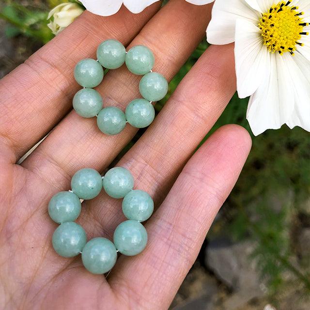 Light Green Aventurine Gem Energy Rings