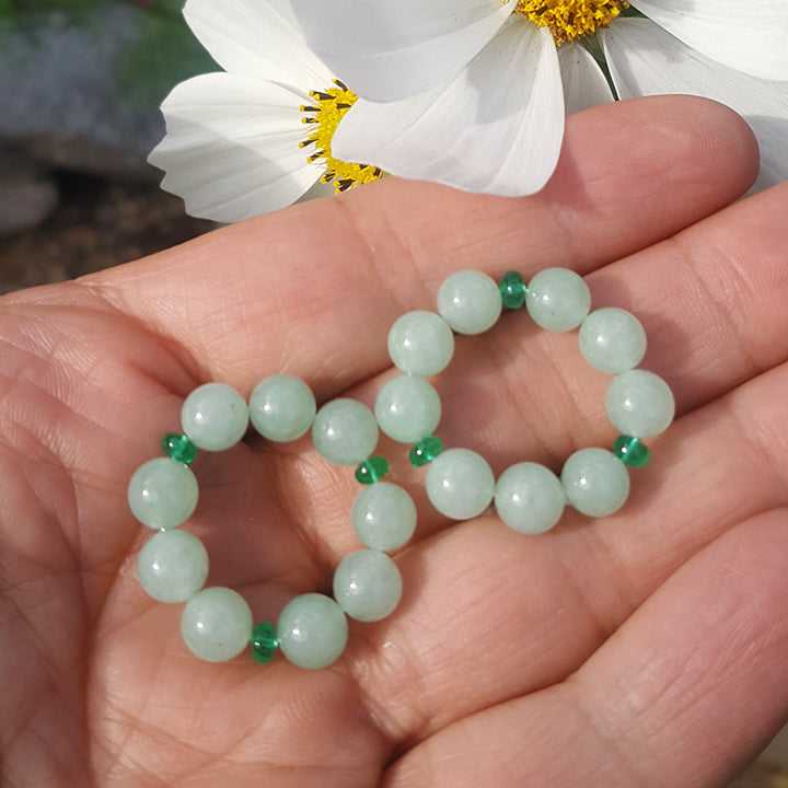 Crystal healing Light Green Emerine Gem Rings known for helping sooth physical discomfort