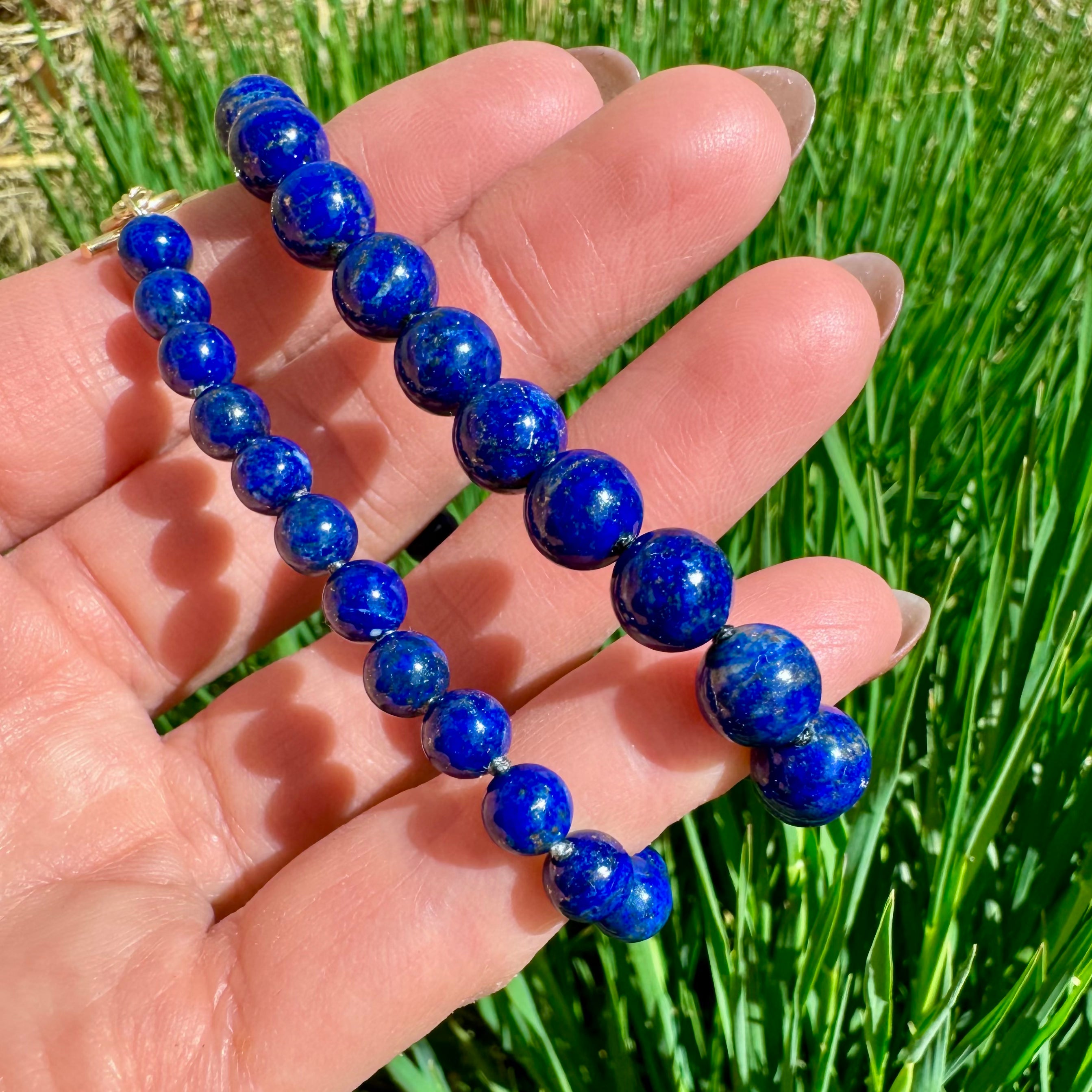 Crystal healing Lapis Lazuli Bracelet known for harmonizing the heart and mind