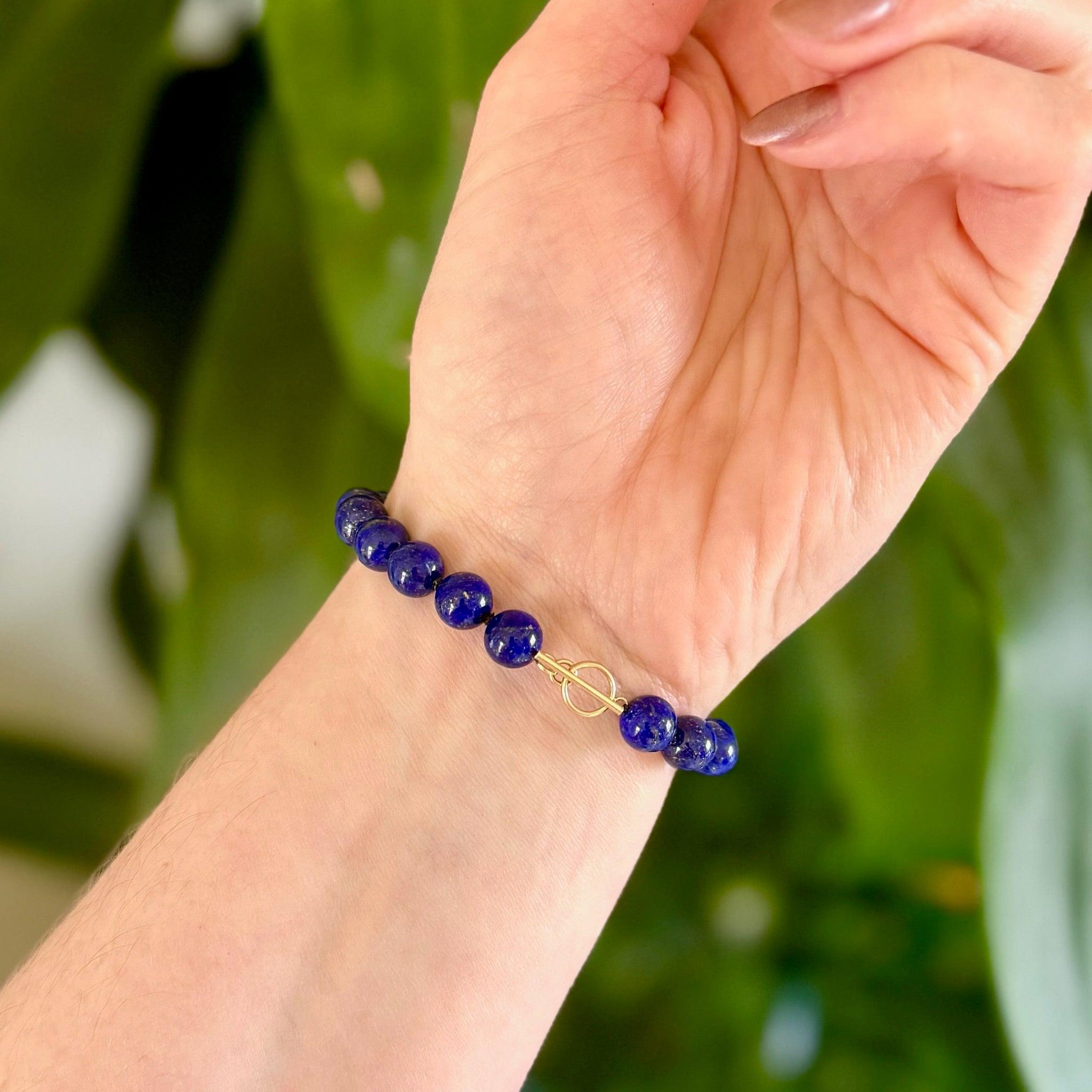 Crystal healing Lapis Lazuli Bracelet known for harmonizing the heart and mind