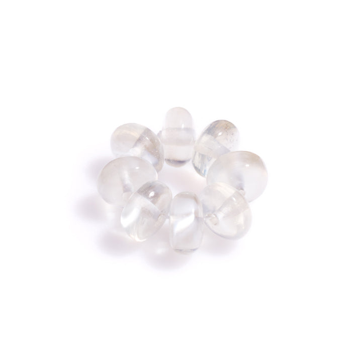 Crystal healing White Flash Moonstone Gem Energy Ring known for promoting youthfulness 