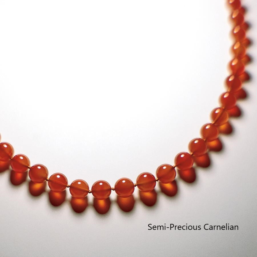Crystal healing Carnelian necklace known for increasing optimism, vitality, joy