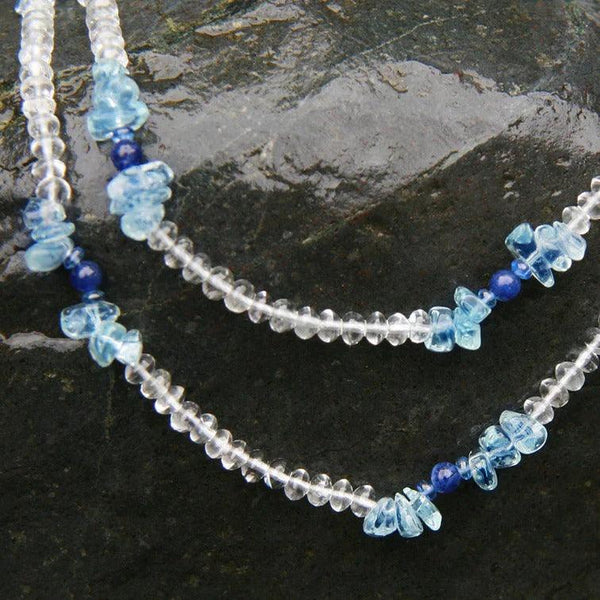 Star Aqua Necklace - Aquamarine, Blue Sapphire, White Beryl